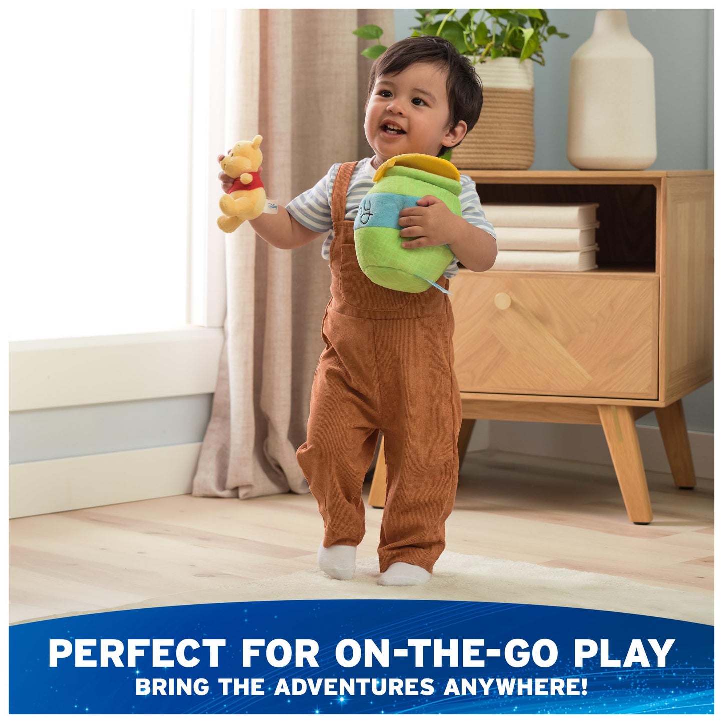 GUND Disney Official Winnie the Pooh Plush Playset with Pooh, Tigger, and Piglet, Sensory Toy Stuffed Animals for Ages 0 and Up, Green, 8”