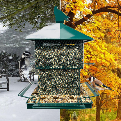 Bird Feeders for Outdoor Hanging, Heavy Duty Metal Bird Feeder, 6lb Large Capacity, Supports Cardinal, Finch, Blue Jay and Wild Birds