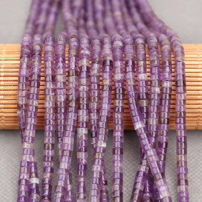 BONNY BOXX 150PCs Natural Amethyst Spacer Beads, Loose Semi Precious Flat Round Gemstone Heishi Disc Stone Beads for Beading Jewelry Making 4mm*2mm
