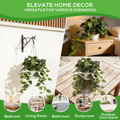Tuvalud Fake Plants,Artificial Plants Indoor Faux Silk Hanging Pothos Fake Plants for Home Decoration, Low Cost and Easy Maintenance