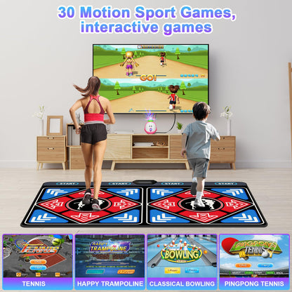 YRPRSODF Dance Mat for Kids and Adults,Double Dance Mats with Camera,Electronic Dance Pad for TV, Dancing mat for Exercise,Plug& Play Game for Kids,Gifts for Girls Boys Ages 3+