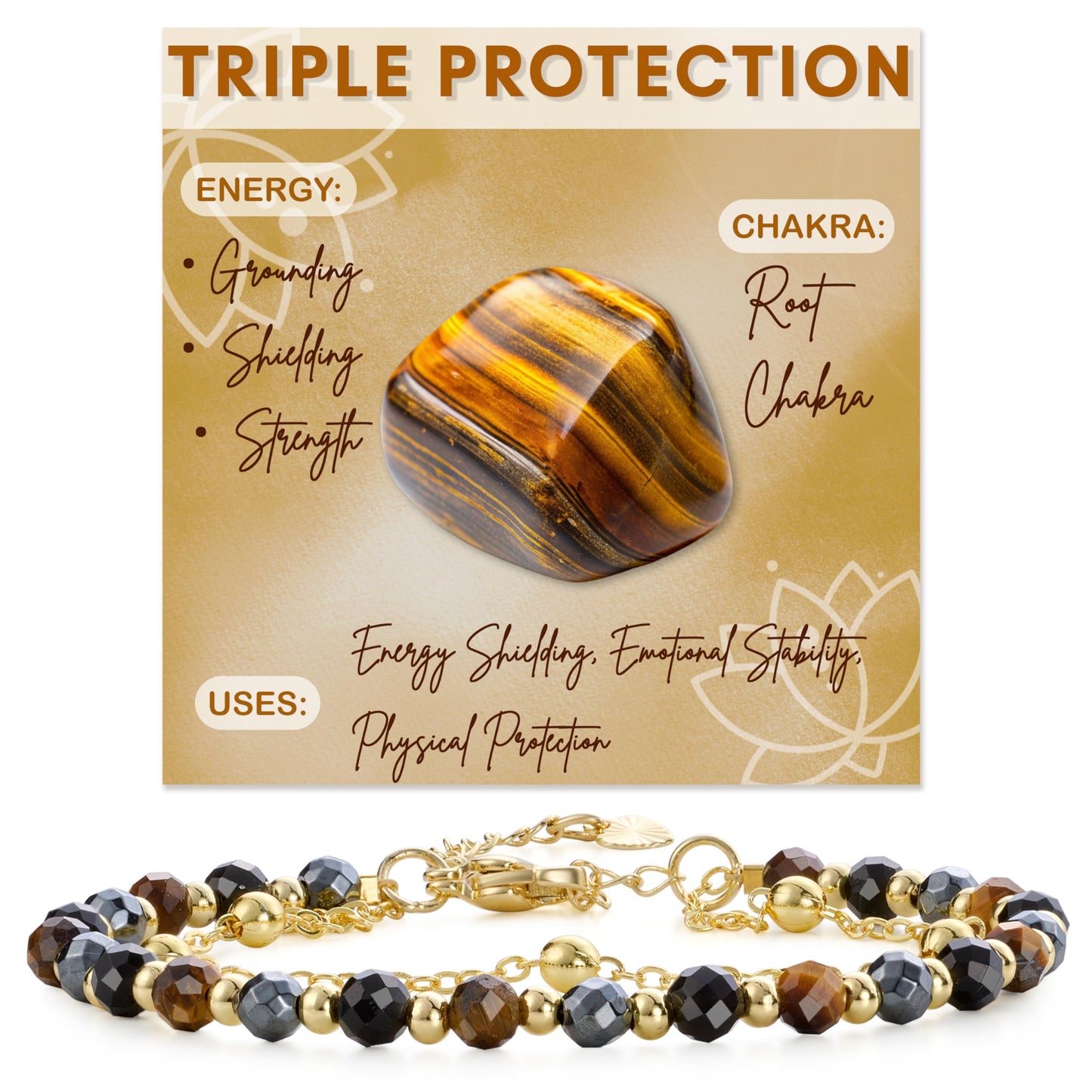 Farfume Triple Protection Crystal Bracelet Beaded Bracelets for Women 4mm Natural Stone Beads Gemstone Handmade Jewelry Valentine's Day Gifts