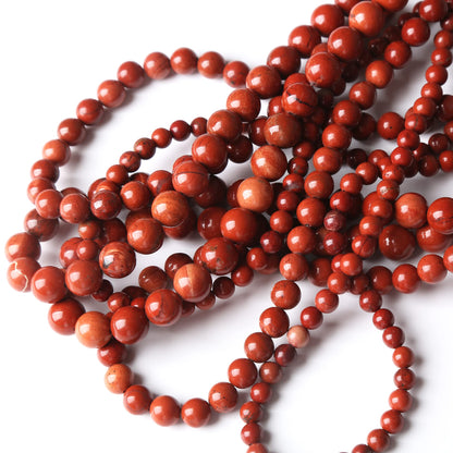 10MM Red Jasper Round Loose Beads Natural Gem Beads Crystal Energy Stone Beads for Jewelry Making DIY Bracelet Necklace