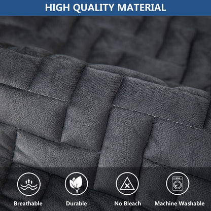 Eismodra Armrest Couch /Sofa /Backrest Covers,Anti-Slip Armchair Slipcovers for Dogs Cats Pet Loveseat Recliner Leather L Shaped,Dark Gray 28 x 28 Inches (Only 1 Piece)