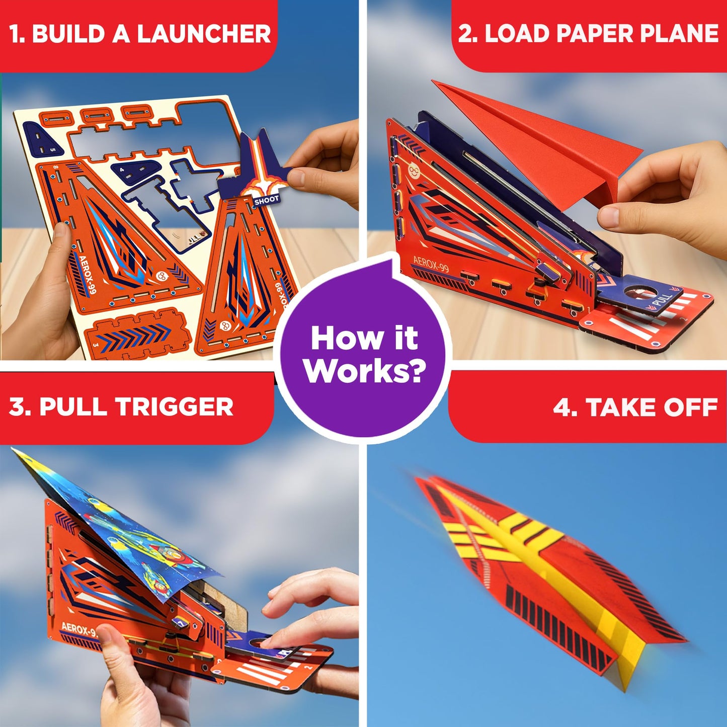 Doctor Jupiter Paper Airplane Book Kit with Launcher for Kids Ages 6+ | Toys for 6,7,8,9,10,11,12 Year Old Boys, Birthday Gift Ideas | DIY Craft Activities, 50+ Paper Airplanes