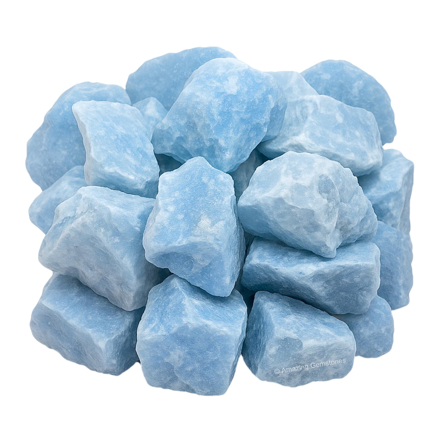 Amazing Gemstone Blue Calcite Raw Crystals and Healing Stones, Natural Rocks for Tumbling and DIY Raw Stones and Crystals (1 Piece)