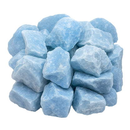 Amazing Gemstone Blue Calcite Raw Crystals and Healing Stones, Natural Rocks for Tumbling and DIY Raw Stones and Crystals (1 Piece)