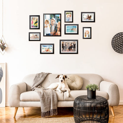 TWING 4x6 Picture Frame,Display Pictures 3x5 with Mat or 4x6 Without Mat,Small Picture Frame for Wall and Table Top Display,Black,1 Pack