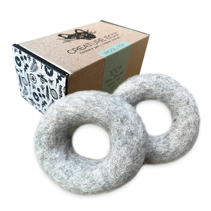 Wool Dog Ring Toy 2-Pack – Organic Eco Friendly Dog Rings for Small & Medium Dogs – Natural Non Toxic Dog Toys – Creature ECO