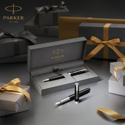 PARKER Sonnet Ballpoint Pen, Stainless Steel with Palladium Trim, Medium Point Black Ink (1931512)