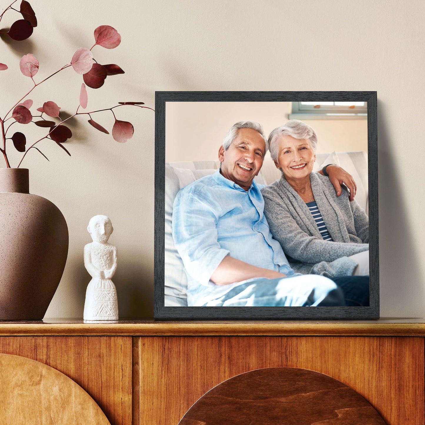 upsimples 12x12 Picture Frame, Wall Gallery Square Frames with Engineered Wood, Black 1 Pack