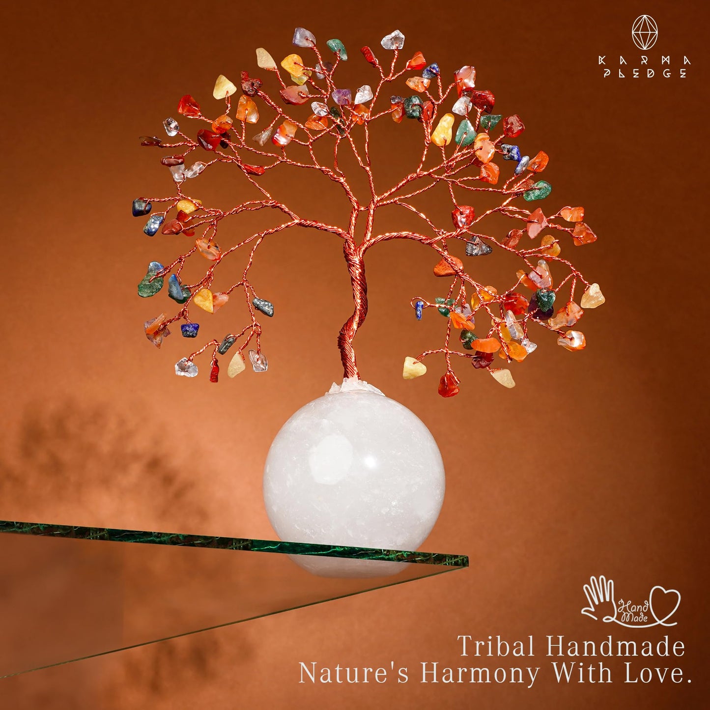 7 Chakra Crystal Tree of Life Birthday Gifts for Women, Handmade Home Decor, Office, Room Decoration, Reiki Healing Crystal Chakra Tree for Money, Positivity, Good Luck Gifts for Her, Mom & Dad