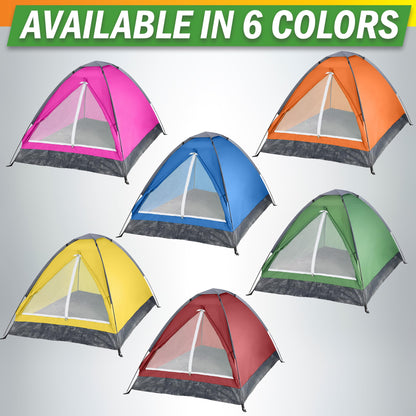 2 Person Camping Tent with Rain Fly and Carrying Bag – Lightweight Outdoor Pop Up Tents for Camping Essentials, Music Festivals, Backpacking, Hiking, or Beach Shelter by Wakeman Outdoors