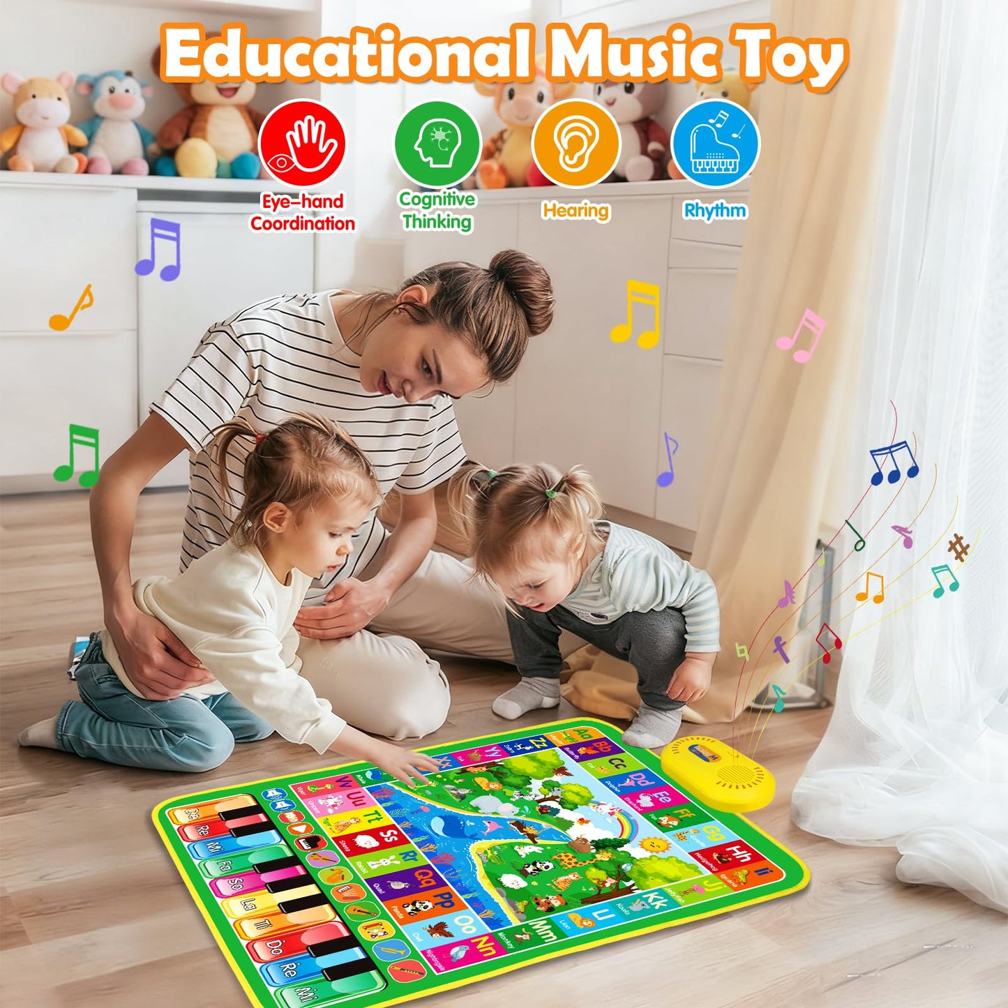 Baby Toys for 1 Year Old Gifts: 3 in 1 Alphabet Animal Piano Music Play Mat - Toddler Toys Age 1-3 Musical Toy 12-18 Months Babies Birthday Christmas Gift for Boys Girls 1 2 3 Year Old