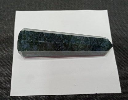 WholesaleGemShop 3 Inch Moss Agate Gemstones Obelisk Tower Jumbo Facet Aura Rock Crystal Natural Polished Earth Wand Spirit
