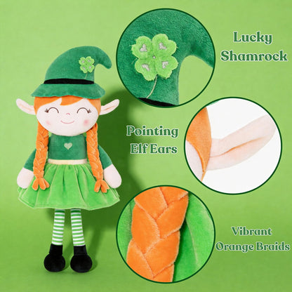 Gloveleya Plush Dolls Saint Patrick's Day Gifts Soft Blessings Doll Shamrock Wishes Plush Leprechaun Baby Girl Gifts