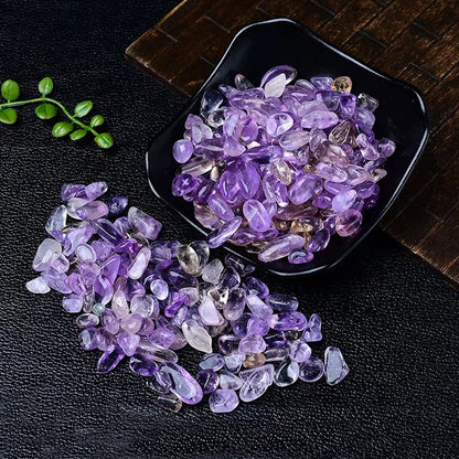 Erliway 100g Natural Ametrine Crystal Chips, 7-9mm Tumbled Chips Crushed Crystal Stone, Polished Crystal Chip for Fish Tank, Healing Tumbled Crystal Chip for Reiki Crystal Jewelry Making Home Décor