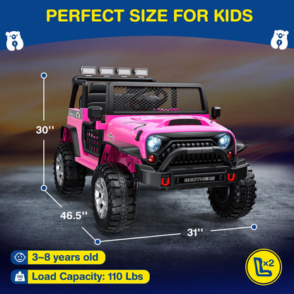 LIGIANT 2 Seater Ride On Car, 24V Kids Electric Car w/Remote Control, 4-Wheel Suspension, Bluetooth Speaker, Multi Music Modes, 3 Speeds, LED Lights, Xmas & Birthday Gift Ideas for Kids Ages 3+