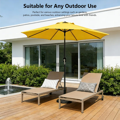 MAKE CHANGES 9FT Outdoor Patio Umbrella with Tilt & Crank, Wind Resistant Market Umbrella, UPF 50+ Waterproof 180G Canopy for Garden, Deck, Backyard and Pool