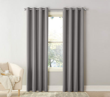 Sun Zero Becca Energy Efficient Grommet Curtain Panel, 40" x 63", Gray