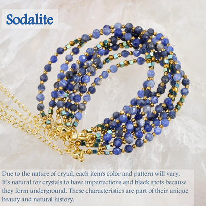 Farfume Sodalite - Thinking - Crystal Beaded Bracelets, Chakra 4mm Natural Stone Beads Bracelets, Gemstone Spiritual Jewelry Gifts for Mother's Day