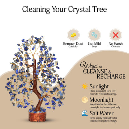 YATSKIA Lapis Lazuli Crystal Tree of Life - Healing Crystals and Stones - Crystals Decor - Crystal Gifts for Women - Good Luck Gifts