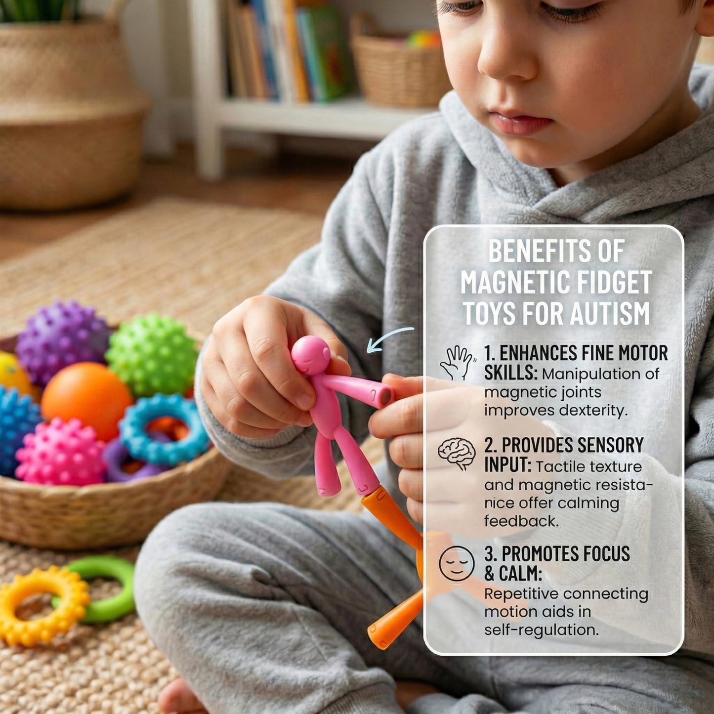 MAGMEN Magnetic Fidget Toys 40PC Ultimate Set - 20 Classic + 20 Enhanced Grip X3 - STEM Travel Toys Kids ADHD Autism - Easter Basket Stuffers Family Pack - Desk Toys Adults