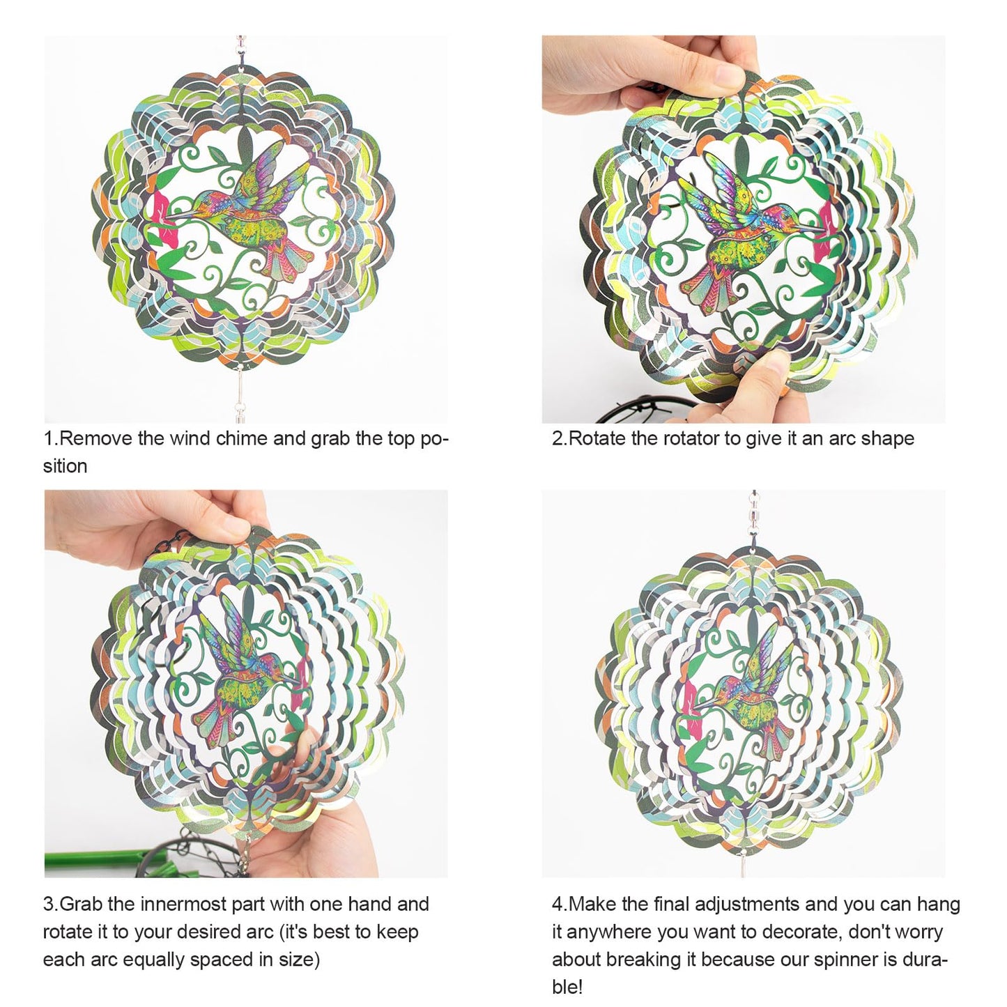 Wind Chimes with Hummingbird Wind Spinner, Gifts for Men, Women, Retirement, Teacher, Parents - Outdoor Hanging Decor Clearance for Garden, Patio, Backyard Or Porch