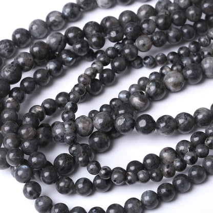 10MM Black Larvikite Round Loose Beads Natural Gem Beads Crystal Energy Stone Beads for Jewelry Making DIY Bracelet Necklace