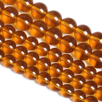8MM 46PCS Amber Glass Spacer Loose Beads for Jewelry Making DIY Bracelet Necklace
