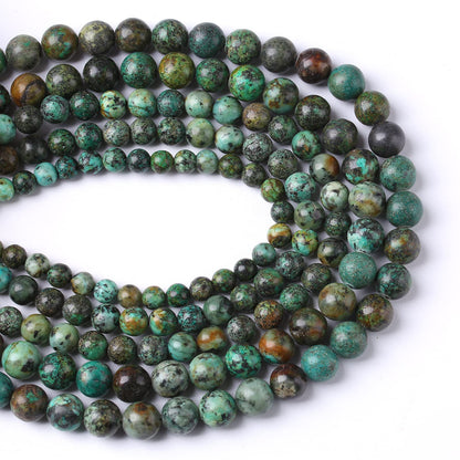 6mm 60pcs Natural African Turquoise Stone Beads for Jewelry Making Round Loose Gemstone Beads DIY Bracelet Necklace Earrings