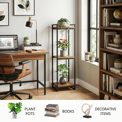 FONHAYE 45" Tall Plant Stand Indoor, 3-Tier Modern Plant Shelf Corner Flower Pot Holder Organizer for Living Room Balcony Garden, Rustic Brown