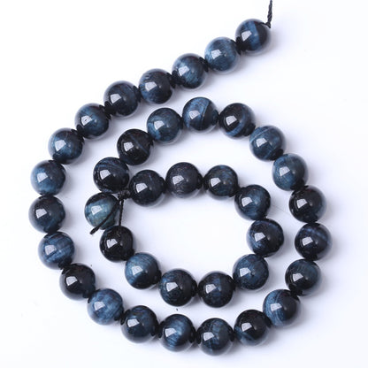 Natural Black Tiger Stone Beads for Jewelry Making DIY Bracelet Necklace Jewelry Making 1 Strand 15.5inch 35PCS 10MM