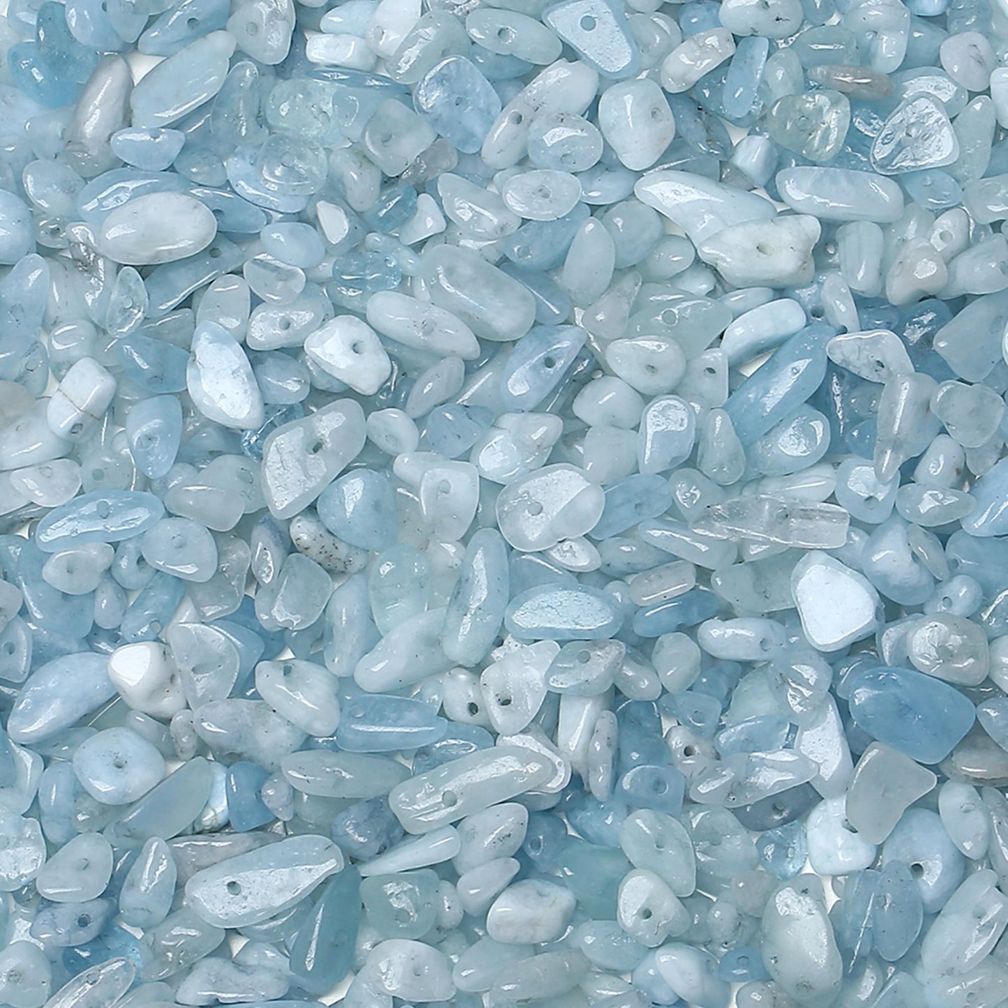 ZHIYUXI 400pcs Aquamarine Beads 5-8mm Healing Crystals Gemstones for Bracelet Making 2 Strands Irregular Stone Loose Rocks Bead for Jewelry Making Hole Drilled DIY Necklace Craft Gifts
