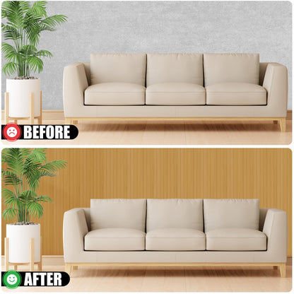 Bamboo Wall Panel for Interior Wall Decor, Renewable Pole Wrap Wainscoting Roll Bamboo Covering Paneling for Wall Ceiling Office Bedroom Living Room (48" H x 96" L, Carbonized)