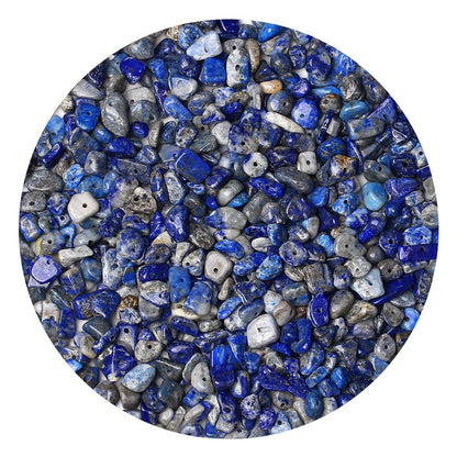 LAIDANLA Lapis Lazuli 400pcs Natural Chip Stone Beads 5-8mm Healing Crystal Irregular Gemstones Drilled DIY Loose Rocks Bead Crystal for Bracelet Earrings Necklace Jewelry Making Crafting