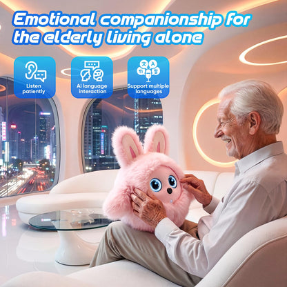 CVCBSER Smart Ai Companion Robot Cute Pet, Desk Robot Voice Chat gpt Emotional Interaction, Richness Expressiveness Ai Pet Robot for Adults Kids Chat (Pink Face)