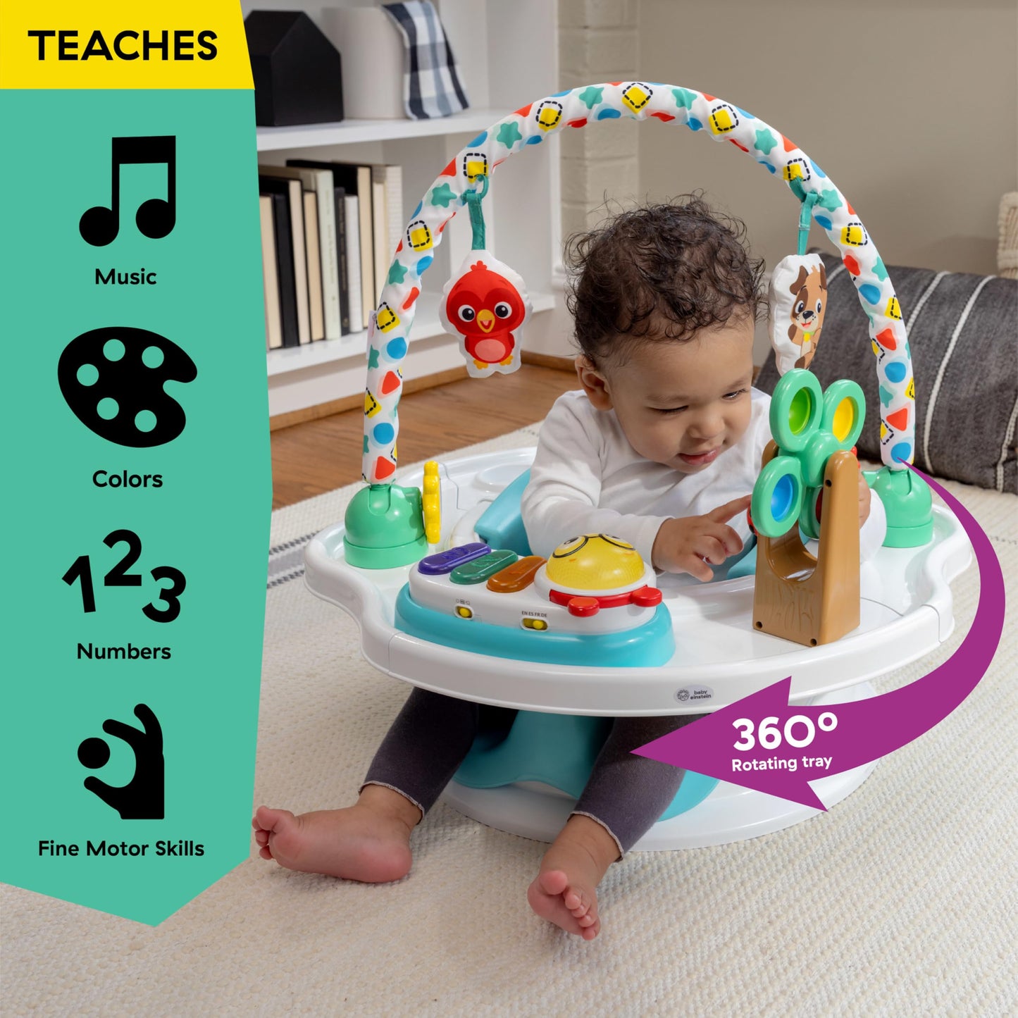 Baby Einstein SuperSeat Touch of Tunes 3-in-1 Activity Seat, with Music & Lights, Ages 6 Months and Up