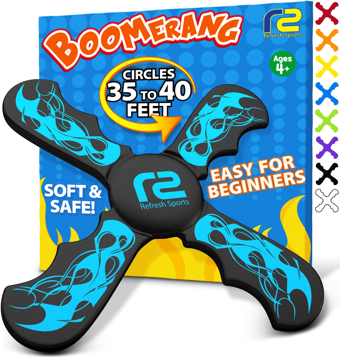 Outdoor Toys For Kids Boomerang - Fun 6 Year Old Boy Gifts & Soft Flying Kid Toys for Indoor & Outdoor Play - Birthday Presents for Kids 8-12 & 8 Year Old Gift Ideas, Cool Gifts for Kids 3 4 5 6 7 +