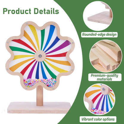Aiwanture Spinning Activity Drum Toy with Sound, Montessori Wooden Sensory Toy for Babies, Perfect Birthday & Party Gift for 6-18 Months+