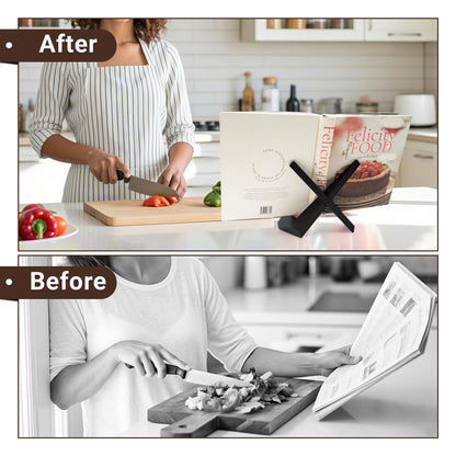 Yuoyar Wooden Cookbook Stand for Kitchen Counter - Detachable Recipe Book Holder - Kitchen Decor and Accessories