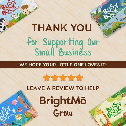 BrightMō Montessori Busy Book Set (4-in-1) – Preschool Learning Activities for Ages 3+, Fine Motor Skills, Travel Activity Kit, Dinosaur Farm Ocean Animal Themes