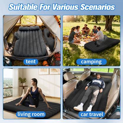 Onirii Inflatable Car Air Mattress Back Seat Bed with Air Pump,55" (L) x 35" (W) Portable Thickened Car Travel Camping Sleeping Air Mattress Blow Up Bed for Mid-Size,Full-Size Car SUV