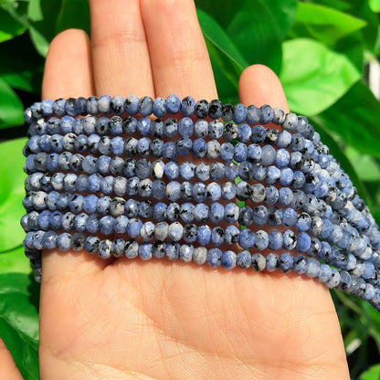 2 String 220PCS 3x5mm Natural K2 Color Beads for Jewelry Making, Songxi Facted Loose Gemstone Beads for DIY Bracelet Necklace Making Supplies with Energy Healing Chakra Power