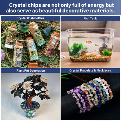 1.1lb Natural Crushed Sodalite Quartz Crystal Tumbled Chips-Sodalite Healing Crystals Chips Bulk, Crushed Crystal Gemstones for Crafts, Beautiful Package for Gift