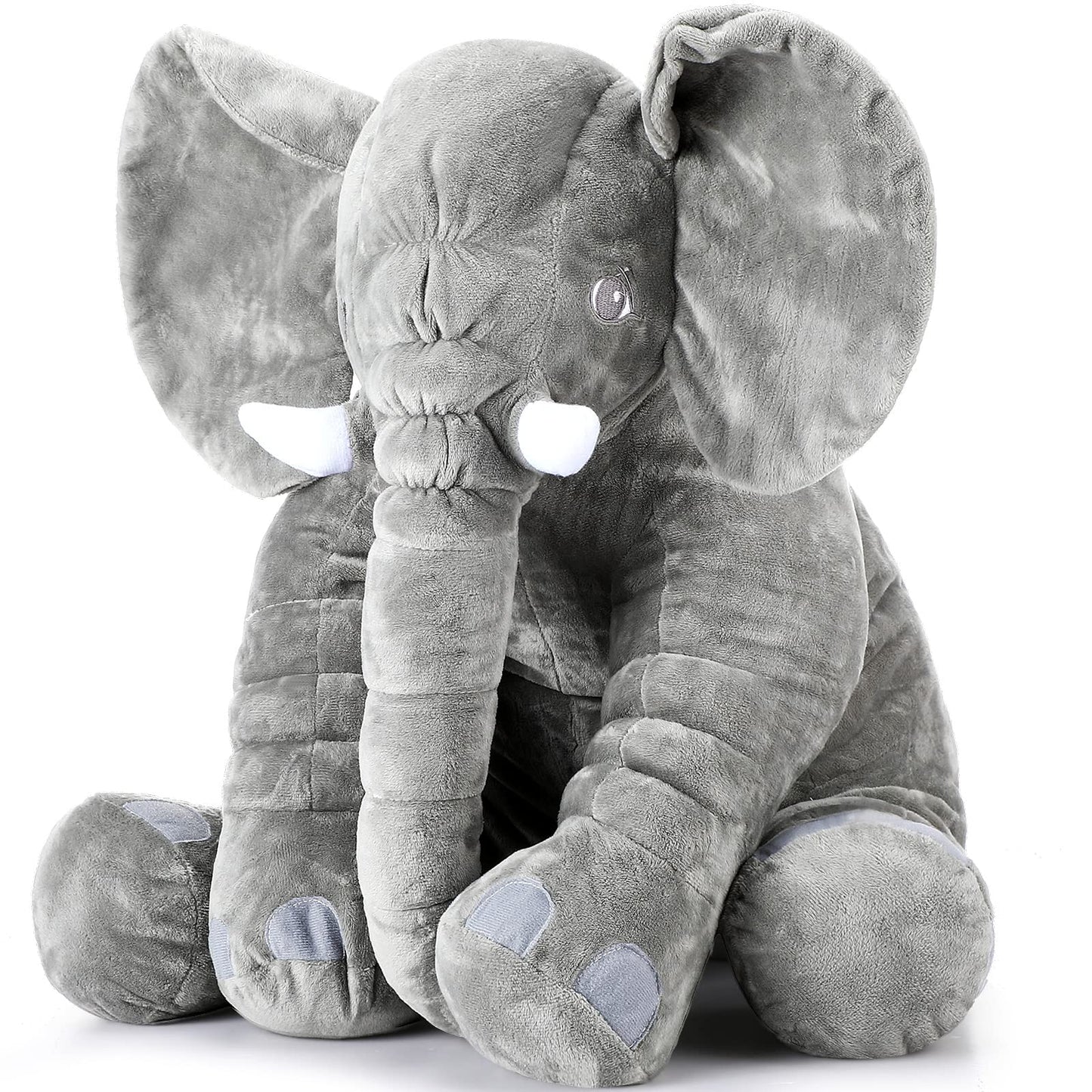 Yulejo Giant Stuffed Elephant Plush Animal Pillow Large Stuffed Animal Soft Party Favor Huge Gray Elephant Plush Doll for Adult Girlfriend Home Decor (39.4inch)