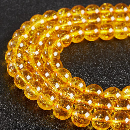 35pcs 10mm Natural Citrine Beads Gemstone Beads Round Loose Beads for Jewelry Making