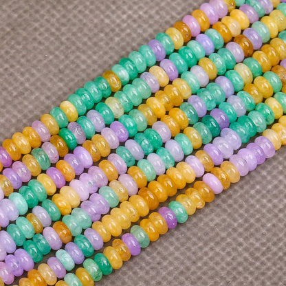 BONNY BOXX 1 Strand (150PCs) Natural 2 * 4mm Colorful Rondelle Beads, Natural Abacus Disk Stone Beads Loose Spacer Gemstone for DIY Bracelet Necklace Jewelry Making