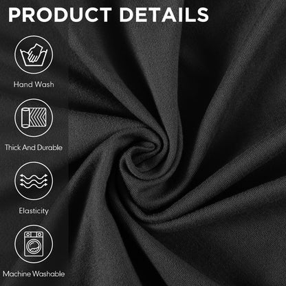 Peryiter 3 Pcs Slipcover Set for Couch Furniture Covers for Sofa Loveseat Couch Arm Chair, Form Fit Stretch, Wrinkle Free, Furniture Protector(Black,Milk Silk Spandex)