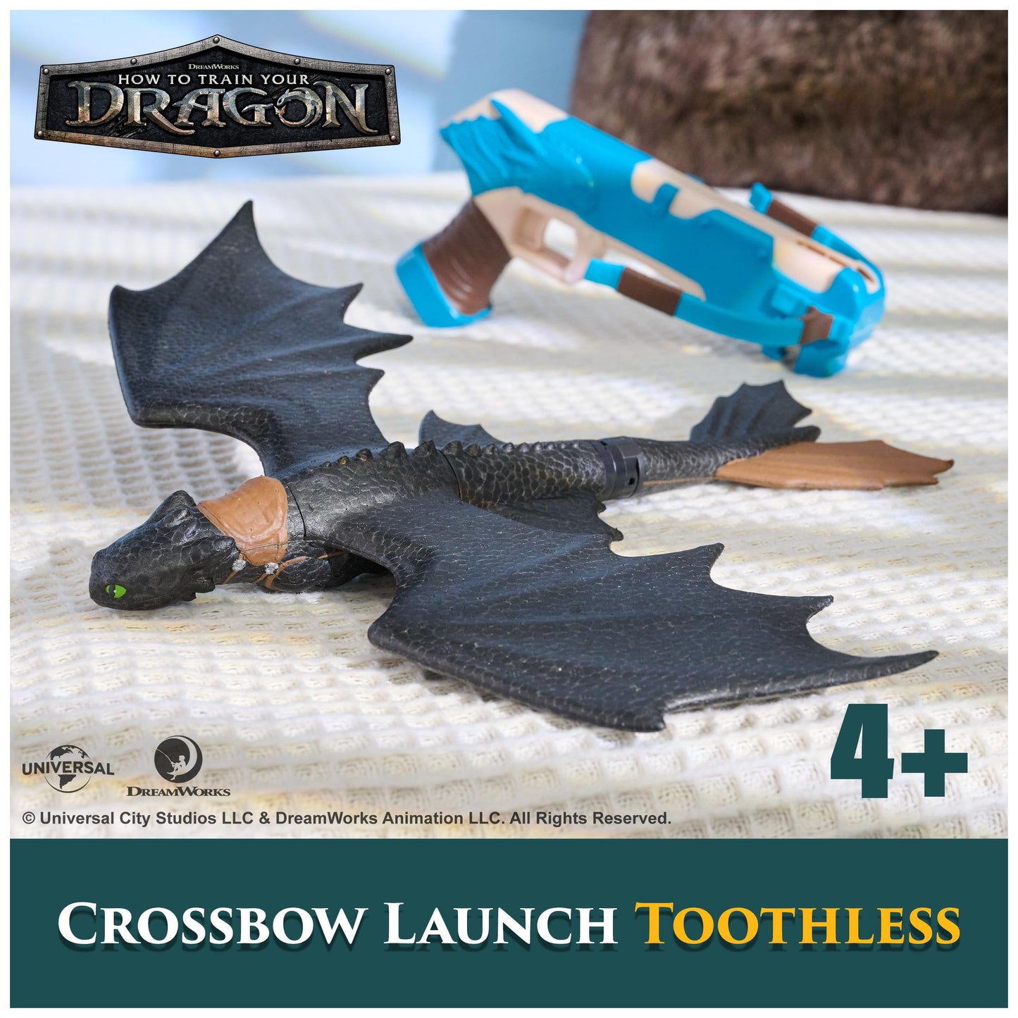 DreamWorks Dragons. How to Train Your Dragon, Crossbow Launch Toothless, Flying Stunt Glider, Kids Toys for Boys & Girls Ages 4 and up (Amazon Exclusive)